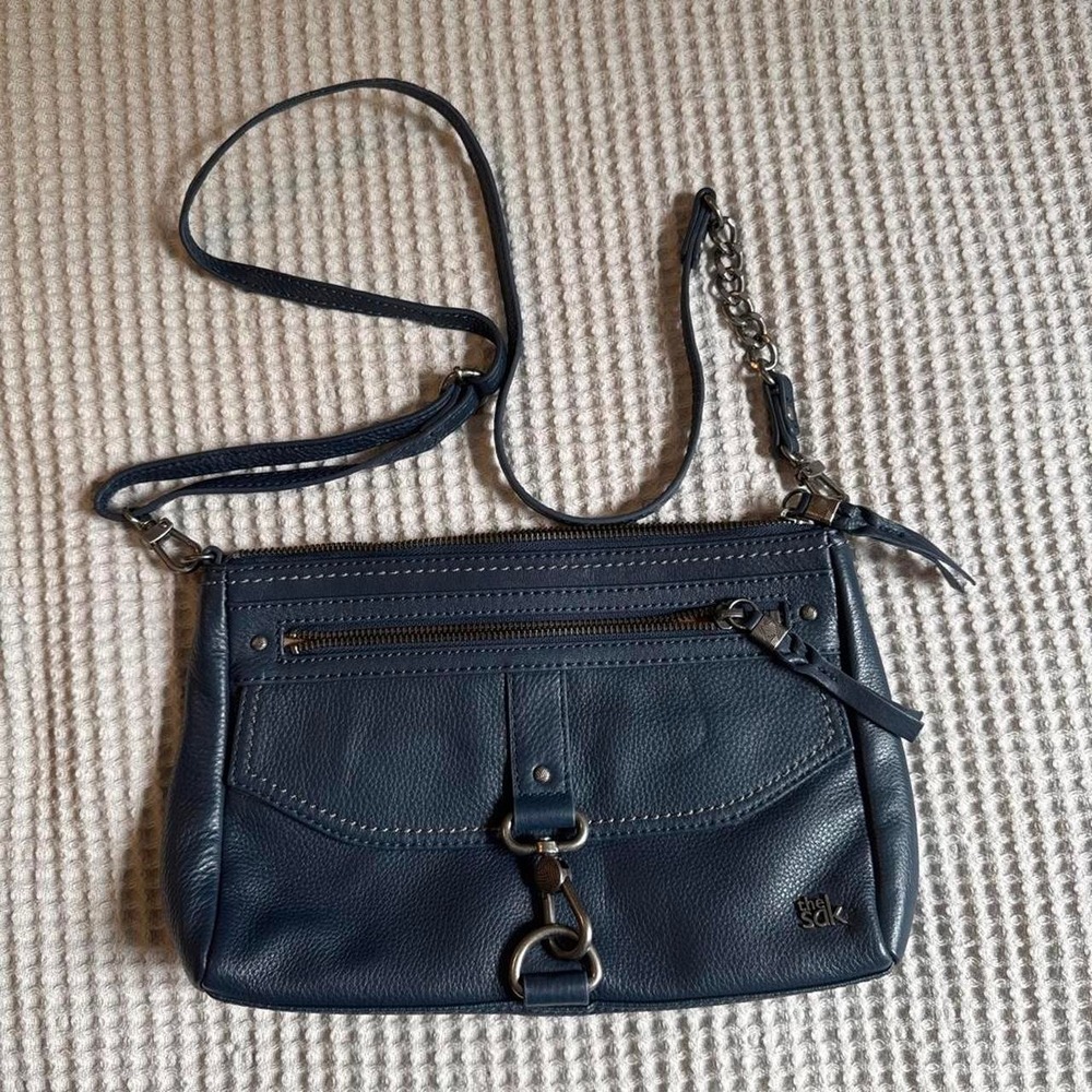 The Sak Ventura Navy Blue Leather Crossbody Bag